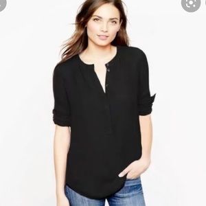 J.Crew Black Drapey Henley Tunic